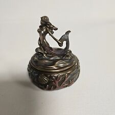 Mermaid Trinket Box Art Nouveau Bronze Look & Multicolored by Summit Collection picture