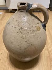 EARLY 19TH C ANTIQUE GOODWIN & WEBSTER? Hartford CT OVOID STONEWARE JUG Salt Gl picture