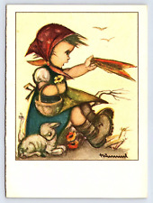 Vintage Postcard Art Card Little Girl Hummel German Painting Repro Child picture
