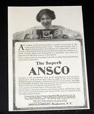 1912 OLD MAGAZINE PRINT AD, THE SUPERB ANSCO CAMERA, NO 