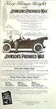 1915 Johnson's Prepared Wax Vintage Print Ad Polish Automobiles Limousines picture