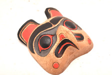 VTG Tlingit / Haida Carved Wood Small Eagle Mask Plaque Northwest Coast Native picture