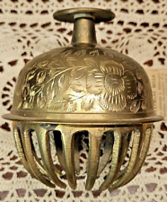 Vintage Etched Brass Elephant Prayer Bell w/ Original Tag picture