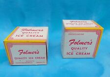 2 NOS VINTAGE FOLMER'S ICE CREAM WAX BOX HANOVER,PA 1 PINT SIZE picture