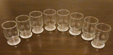 Vintage Set of 8 Footed 8oz Juice Glasses Inner Embossed Swirl MCM Bar-ware 4