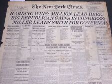 1920 NOVEMBER 3 NEW YORK TIMES - HARDING WINS MILLION LEAD HERE - NT 7115 picture