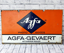 Collectible Original 2 Side AGFA-GEVAERT Photo Goods Porcelain Enamel Sign Board picture