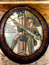 Original WWI Recruitment Poster Boy Scouts BE PREPARED in Period WW1 Frame / BSA picture