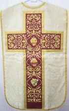 Gold Roman Fiddleback Chasuble & 5 pc mass set with Three Holy Hearts Embroidery picture