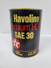 NOS Unopened - Texaco Havoline Premium HD Motor Oil 1 U.S. Quart Cardboard Can picture