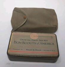 VINTAGE BOY SCOUT - EARLY BAUER & BLACK FIRST AID KIT WITH ORIGINAL POUCH Scouts picture