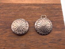 Antique Sterling Silver Concho Belt Buckle 1.25” Mexican Coin Southwestern picture