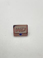 VINTAGE WESTERN DIGITAL WD BLUE SAPPHIRE PIN LAPEL STERLING SILVER 3g 925 picture