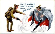 WWI Era US Soldier In France We'll Make Him Dance Bernhardt Wall postcard HQ1 picture