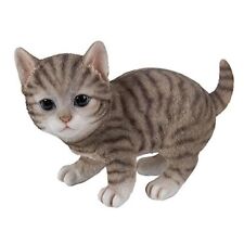  Realistic and Cute Grey Tabby Kitten Collectible Figurine Amazing Detail  picture
