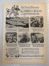 Vintage 1939 Pennsylvania Railroad Print Ad - Full Page - New York World’s Fair picture