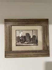 Western Cowboy Boots Wall Picture Honey Wood Framed and Matted 13.5 x 11.5 picture