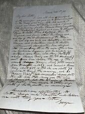 1848 Genealogy Letter Regarding Original Purchaser Of Norwich CT - Plymouth MA picture
