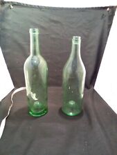 Two Amazingly Colored Aqua Wine Or Liquor Bottles With Pontil Marks Lot-6 picture