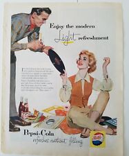 1957 Pepsi Cola soda bottles hamburger smoking pipe record album ad picture