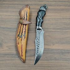 75 LAYER DAMASCUS LH10 HUNTING HANDMADE SURVIVAL BOWIE KNIFE BLACK BLADE + COVER picture