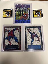 1992 spider-man 30th anniversary Marvel button x2 foil card & acetate cards Rare picture