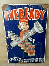 Rare Eveready Torch & Battery Ad Porcelain Enamel Sign Board Flash Light No.950 picture