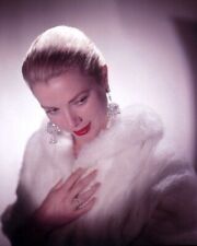 Grace Kelly classic Hollywood glamour portrait in fur coat & jewels 8x10 photo picture