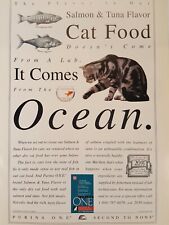 Print Ad Purina One Salmon & Tuna Ocean Cat Food 1999 Advertising picture