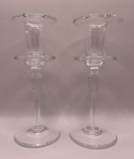 Rare Vintage Handblown -Signed Union Street Candlestick Holders Set of 2 picture