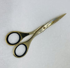 Vintage Gold Tone Scissors 6.5” Shiny Metal Tool Fancy Art Decor 16 picture