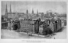 COLUMBIA COLLEGE UNIVERSITY NEW YORK BIRD'S EYE VIEW 1894 HISTORY ARCHITECTURE picture