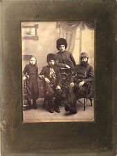 1900s Antique Photo Three Military Kuban Cossacks People Children Little Girl picture