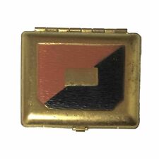 Early Small Powder Compact Red Black Enamel 1920s picture