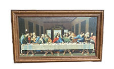 Vintage MCM Framed Paint-by-Numbers Jesus Christ Last Supper Painting 34
