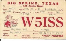QSL  1940 Big Spring Texas    radio card picture