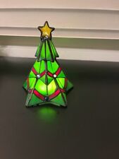 Christmas Tree Leaded Glass River of Goods LED Lighted Accent Lamp NEW NIB picture