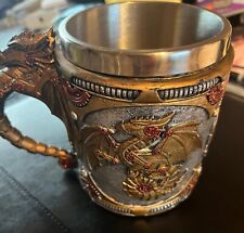 Vintage Mug Medieval Steampunk Dragon Coffee Cup or Pen Cup Renaissance Gift picture