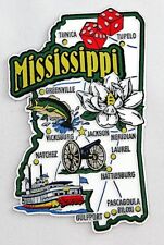 MISSISSIPPI STATE MAP AND LANDMARKS COLLAGE FRIDGE COLLECTIBLE SOUVENIR MAGNET picture
