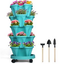 Stackable planter, vertical garden planter with wheels and tools picture