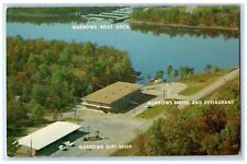 c1950 Aerial View Narrows Motel & Restaurant Shop Dock Higden Arkansas Postcard picture