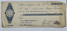 1931 ITALY MILANO BANK CHECK IN NEW YORK WITH REGISTERED CANCEL ON STAMPS picture