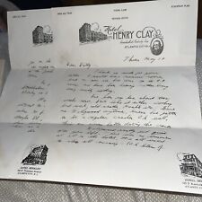 Antique 1939 Letter The Henry Clay Hotel Letterhead Atlantic City NJ Boardwalk picture