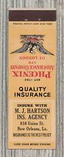 Matchbook Cover-Phoenix Assurance Co Hartson Insurance Agency New Orleans-0402 picture