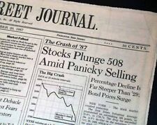 Best Stock Market Crash Collapse New York Wall Street Journal 1987 NYC Newspaper picture