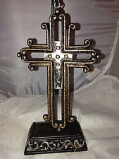 Western Style Hand Tooled Leather Look Pedestal Cross (RA4726B) picture