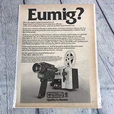 Vintage 1976 Eumig Sound Movie Projector Print Ad Genuine Magazine Advertisement picture