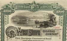 Antique 😃 1885 West Shore Railroad Co. Gold Bond Certificate with Coupons picture