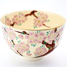 Japan Matcha Chawan Tea Bowl Ninsei Sakura Old-growth Cherry Tree Hand Painted picture
