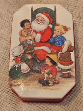 Vintage 1992 Potpourri Press Collectible Christmas Tin  Santa with Children  picture